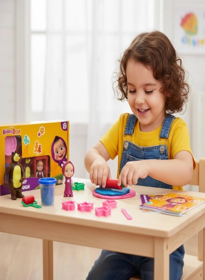 Masha and The Bear Squishy Fun Dough Play Set - Moulds and Figure