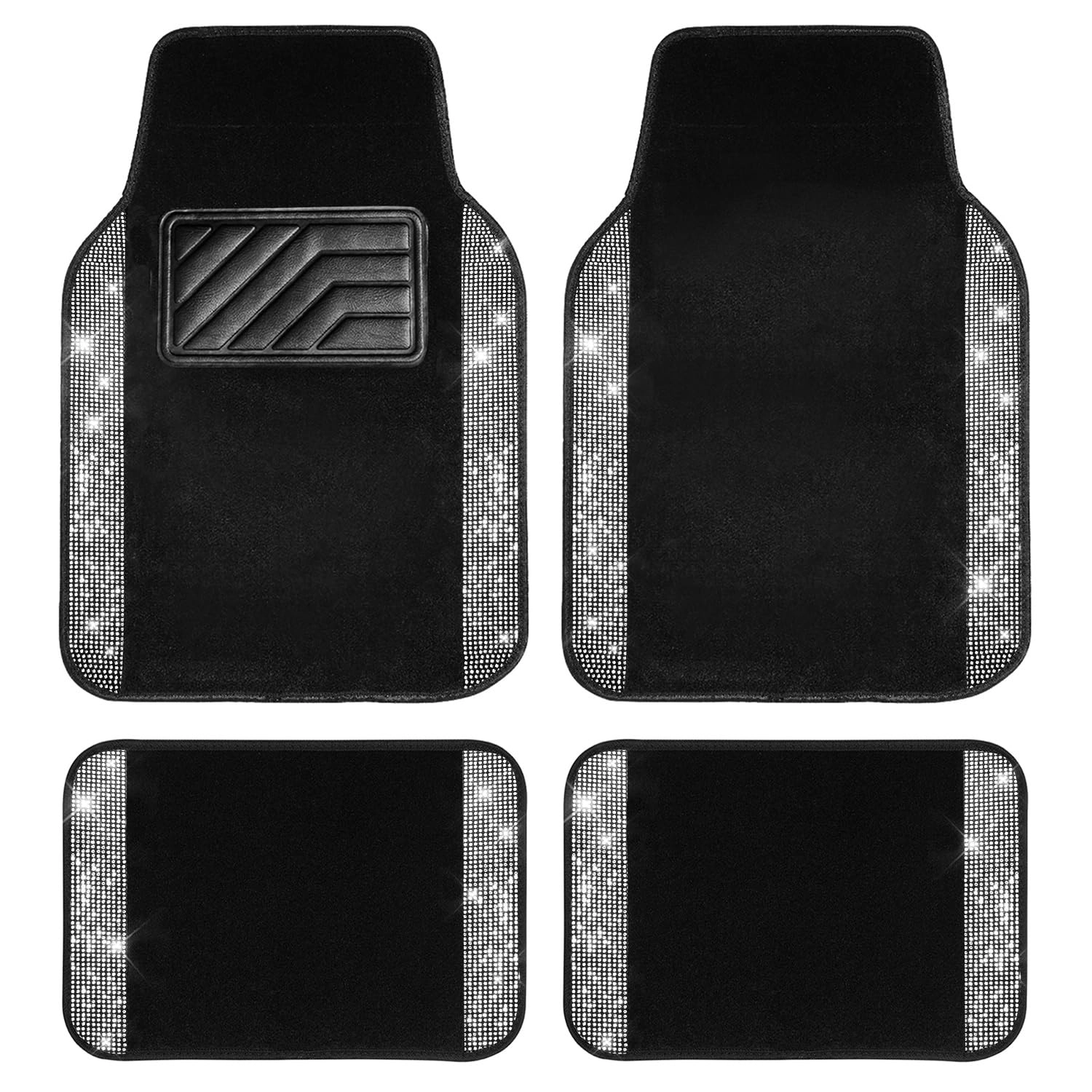 Bling Diamond Car Mats - 4.0 Count Universal Fit