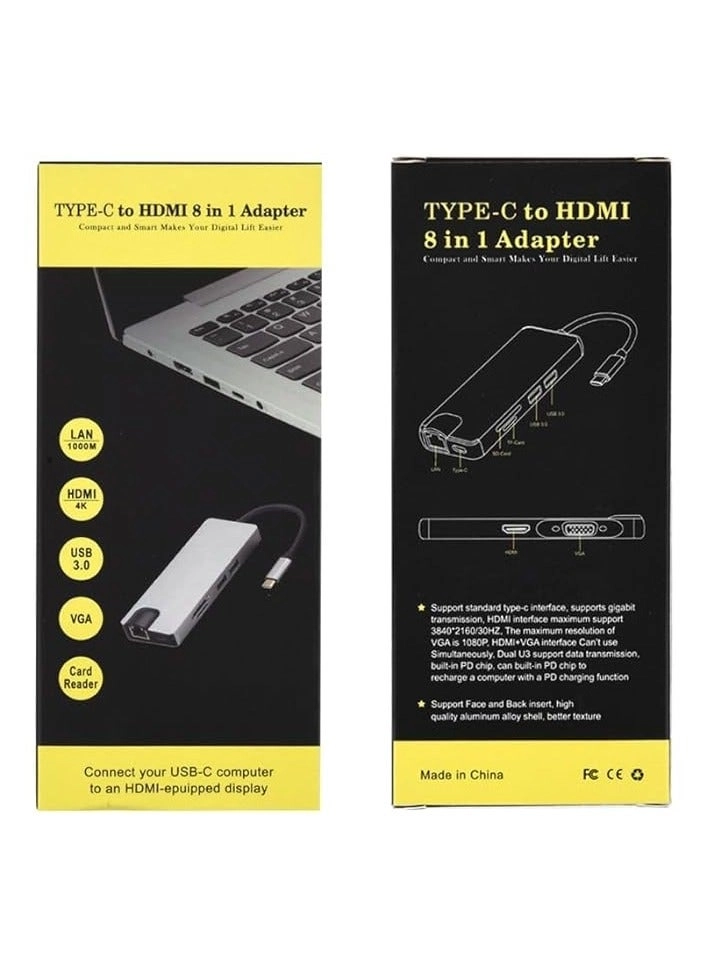USB C Hub - Gigabit Ethernet Wireless Charging 4K HDMI