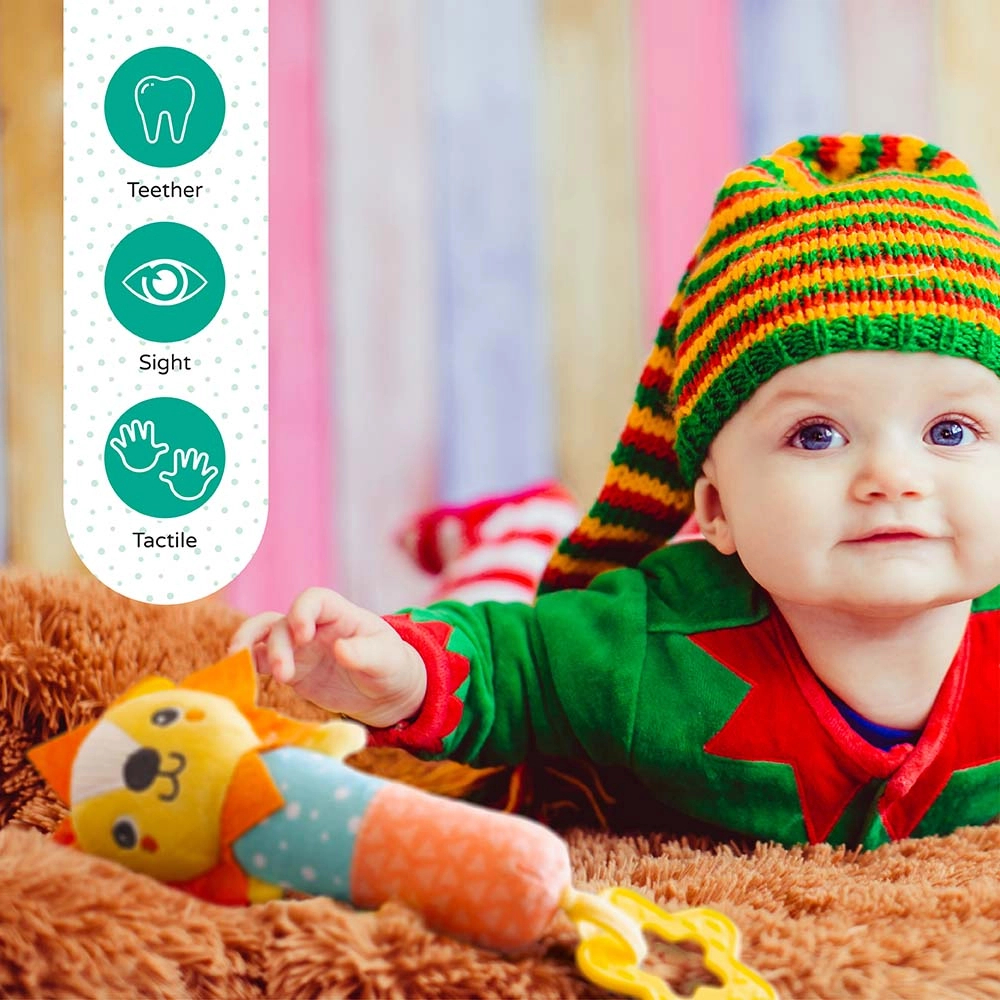 Soft Rattle Plush Toy - 3 to 24 Months fabric