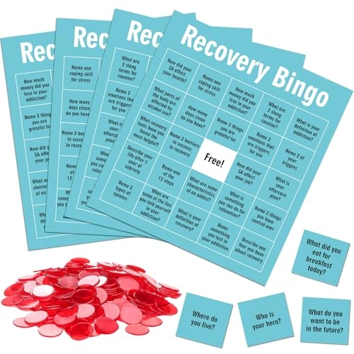Simgoing Recovery Bingo - 24 Cards 600 Cross Chips