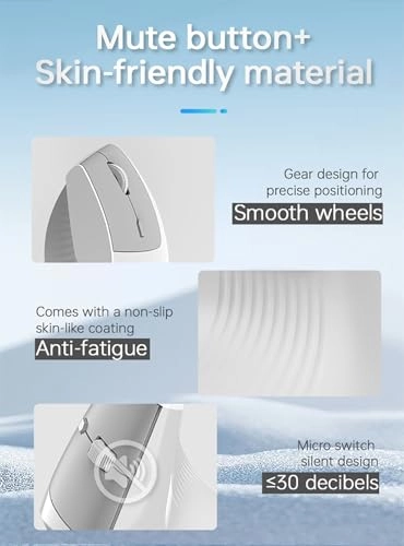 Ergonomic Wireless Mouse - Bluetooth USB