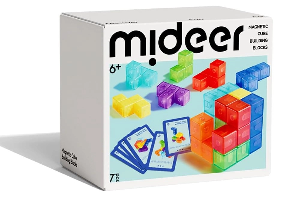 MIDEER Magnetic Building Blocks Cube - 54 Game Cards Compact and Portable
