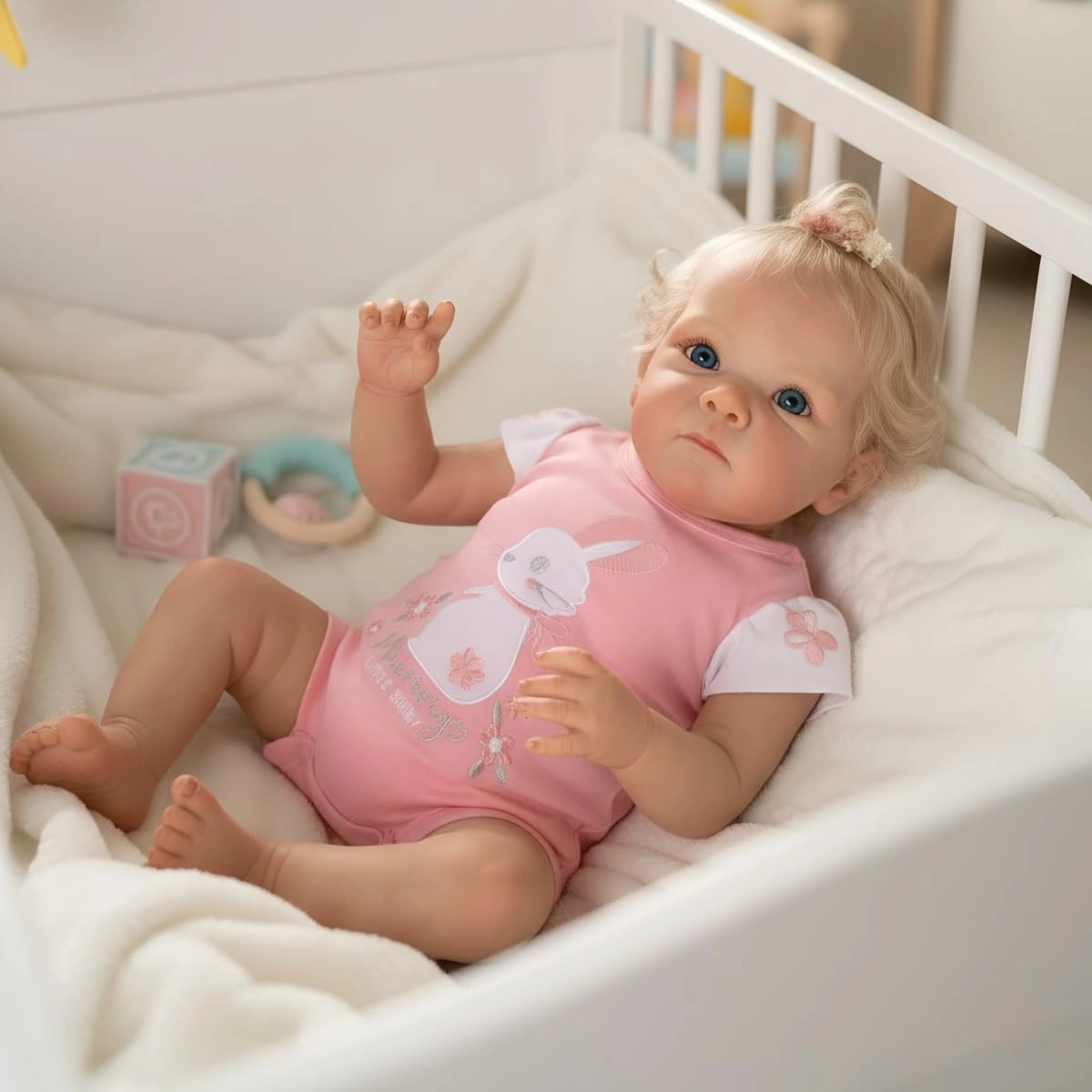 Reborn Baby Doll - 18 Inch 46 cm Silicone Lighter Brown Skin Ages 3+