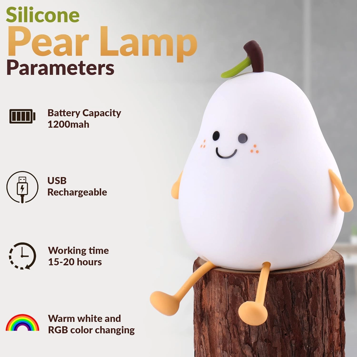 Pear Lamp - Battery Powered Colour Changing