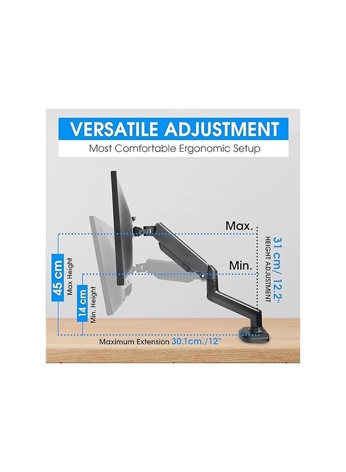 Monitor Mount Arm - Single 20 to 32 inches 75x75mm and 100x100mm