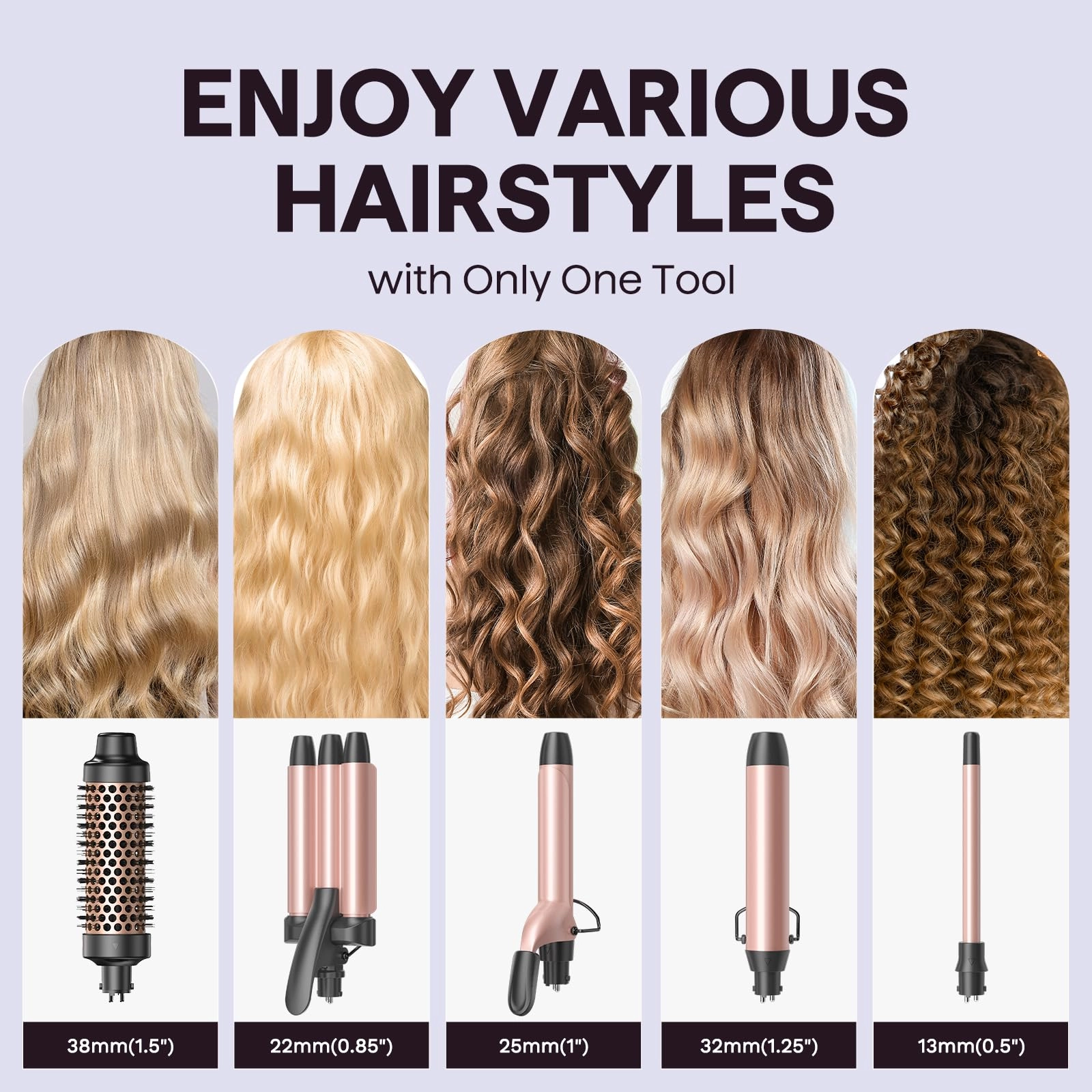 5 in 1 Curling Iron Set - 0.5'-1.25'