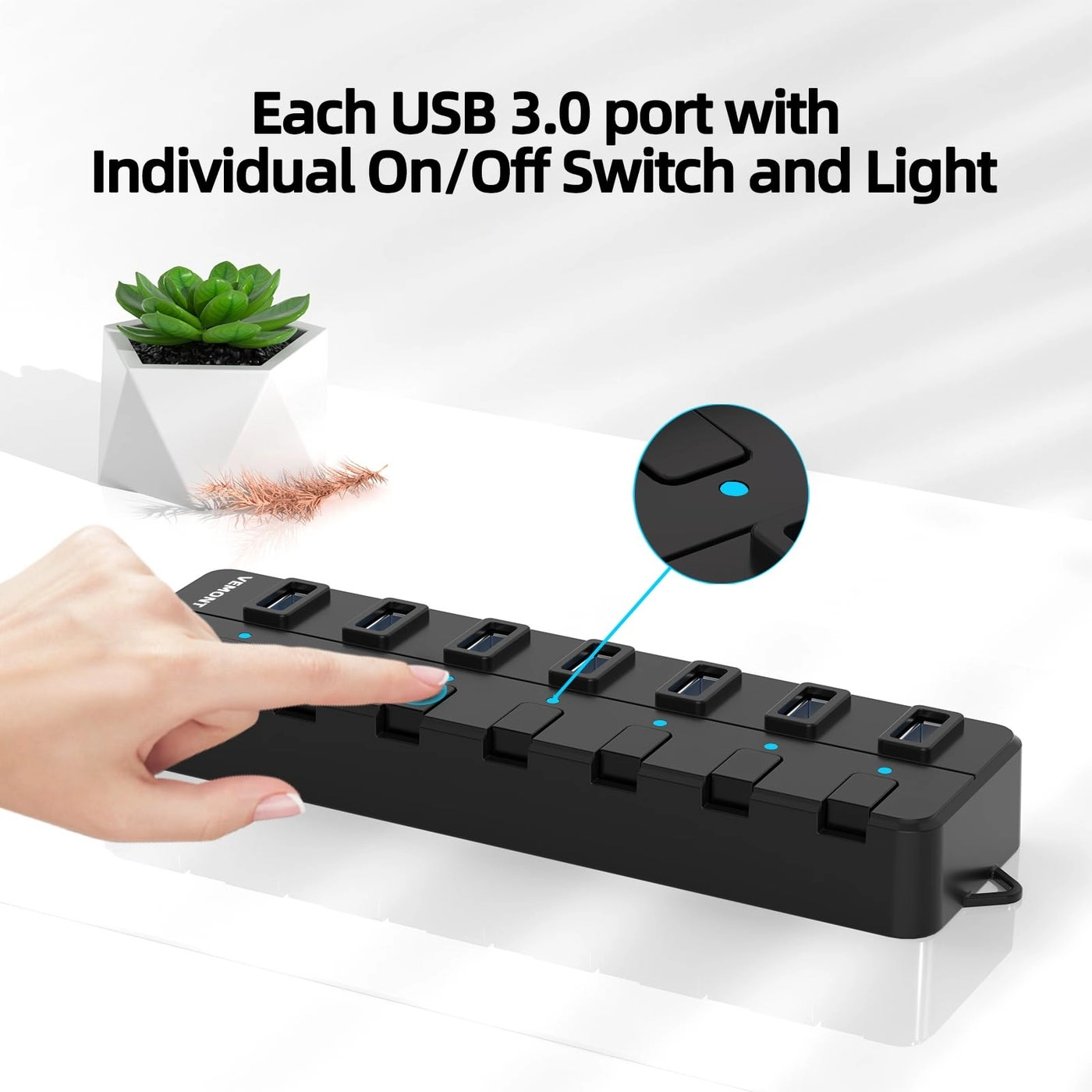 USB hub - 7-Port USB 3.0 5V2A Power Adapter