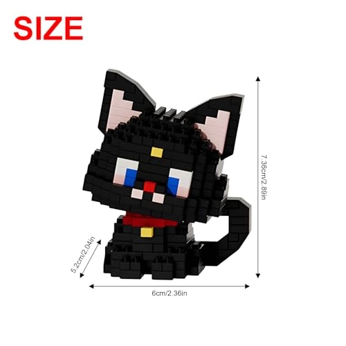 Micro Animal Building Bricks Cat - Black Cat 1 pcs