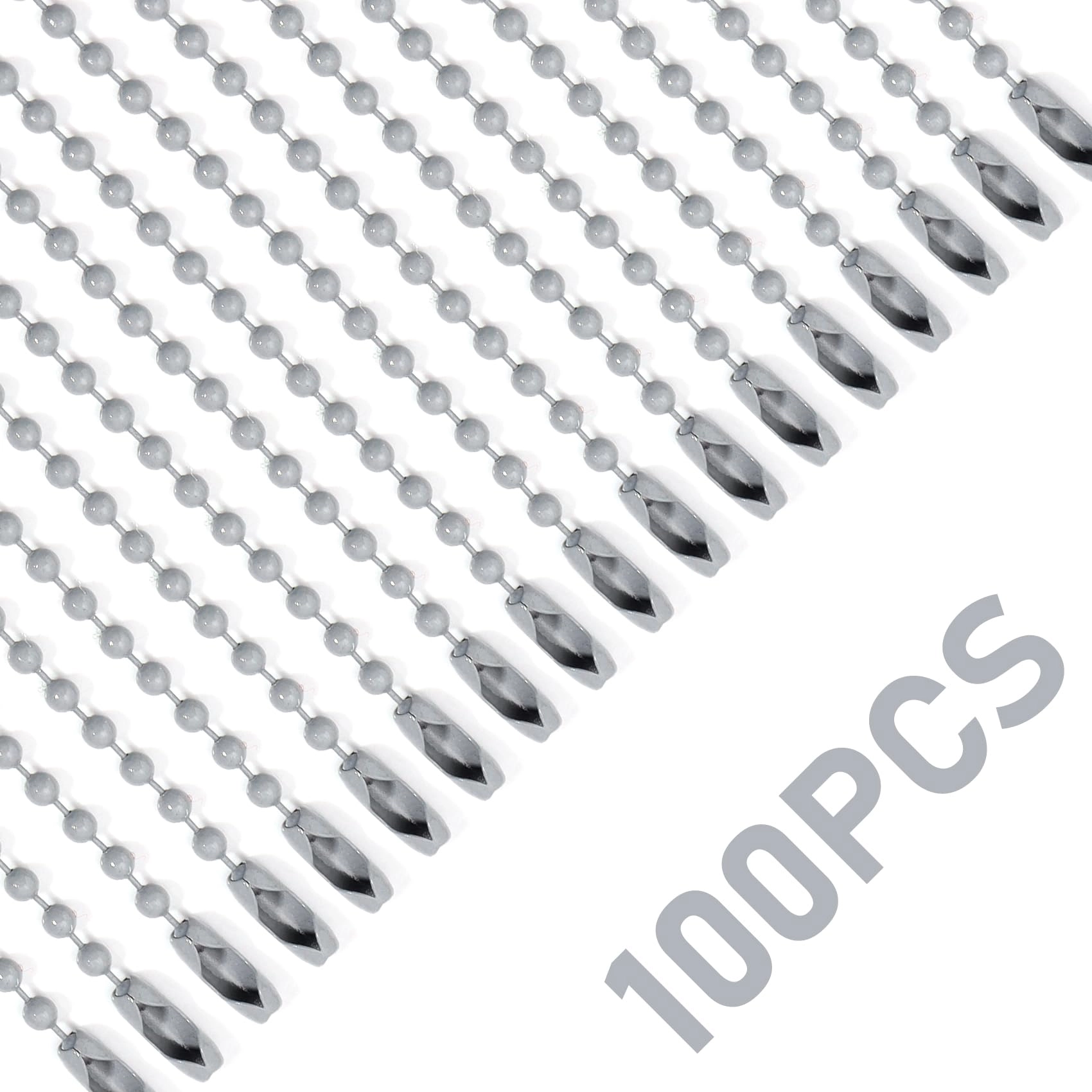Ball Beads Chains - 100Pcs 4 Inch Gray