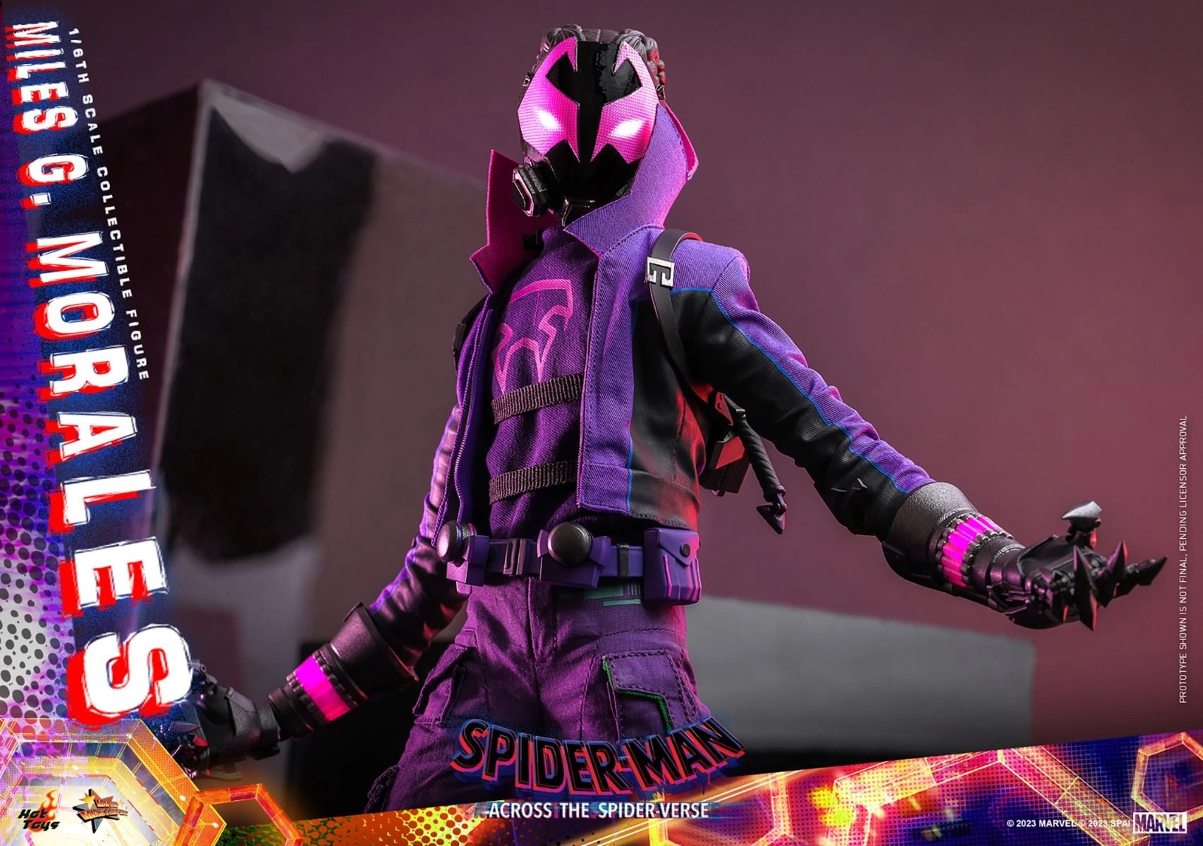 Miles G Morales - Spider-Man: Across the Spider-Verse Sixth Scale Action Figure - LED light-up Prowler gauntlets