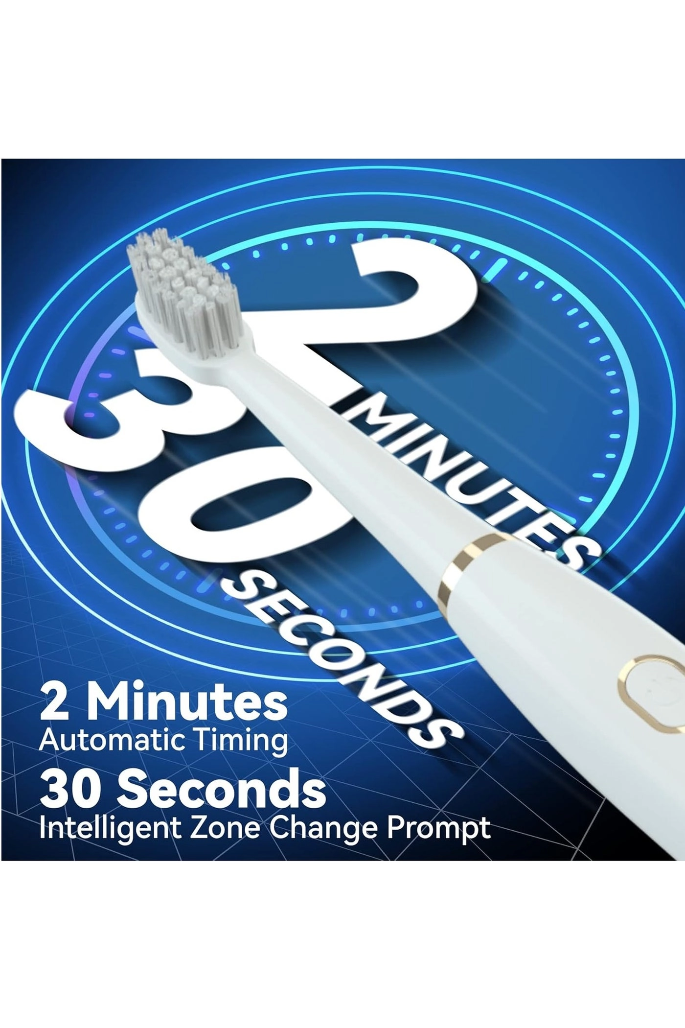 Sonic Electric Toothbrush - 8 Heads 5 Modes Midnight Black