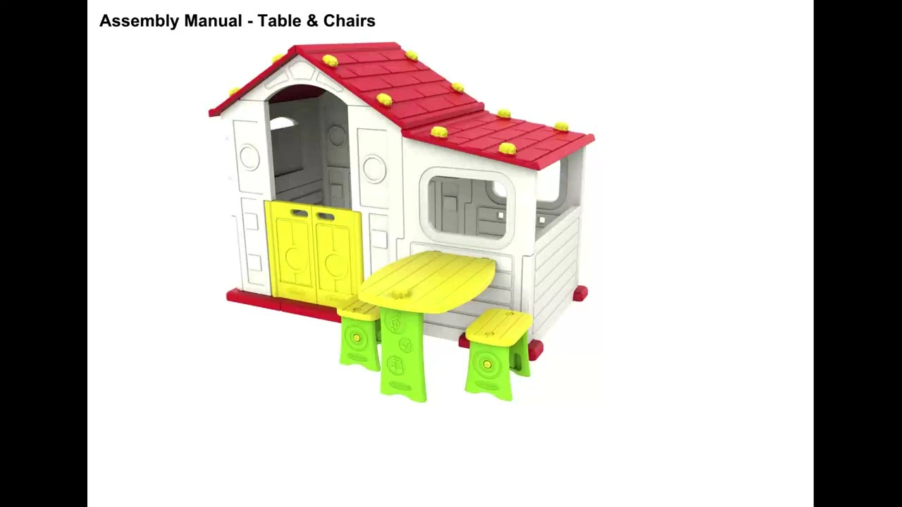 Tomo Big Playhouse - Table & Chairs UV-Protected Plastic