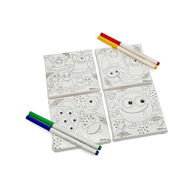 4 Colour in Canvases Art Set - 8 Pieces
