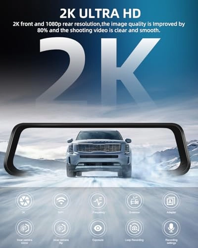 Mirror Dash Cam 3 Channel - 2K