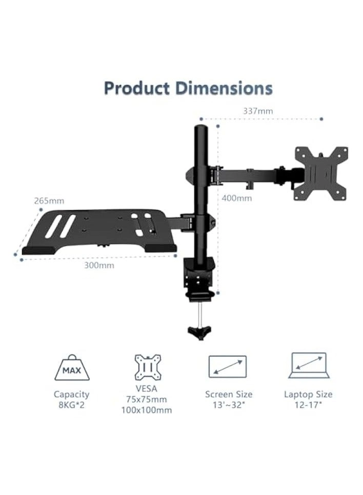 Dual Monitor Stand - 32 inch 75mm x 75mm 100mm x 100mm