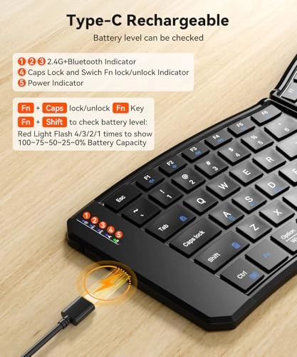 Ergonomic Foldable Keyboard - Wireless