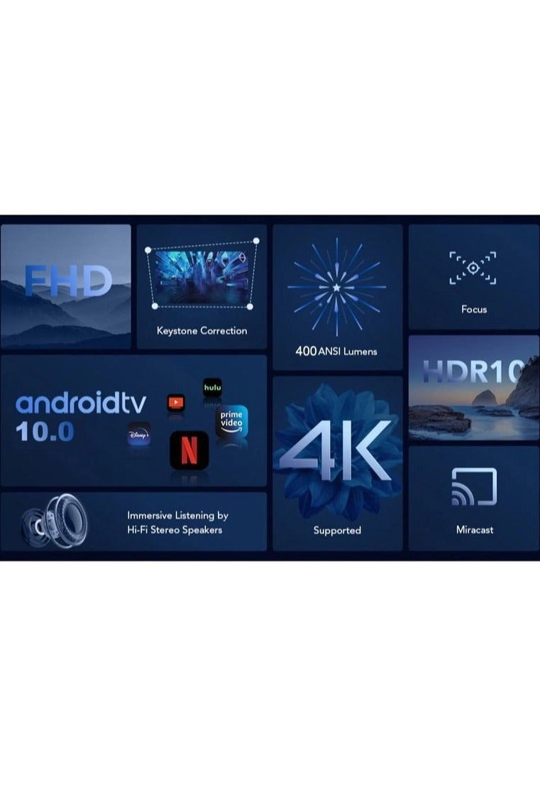 Upgrade Portable Projector 400ANSI 1080P