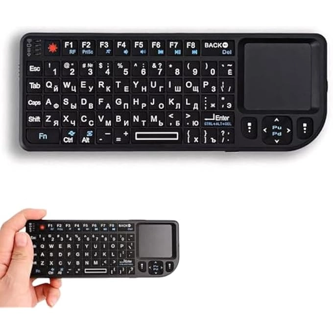 WIRELESS MINI KEYBOARD - 2.4GHz touchpad US layout rechargeable