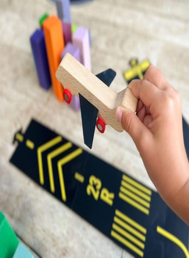 Runway - Airport Play Set Wooden Aeroplane Included