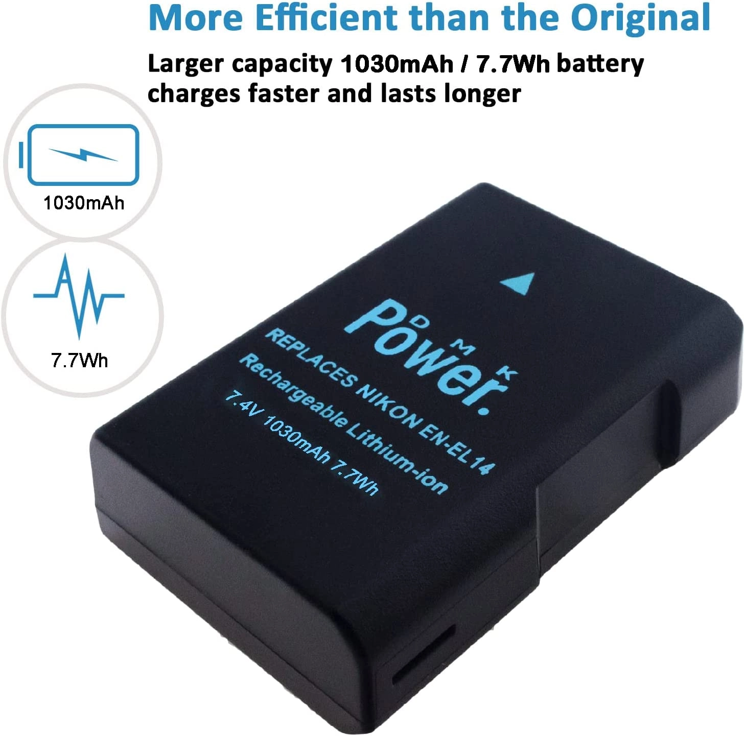 EN-EL14 EN-EL14A Replacement Battery - 2 Pack + Dual USB Charger