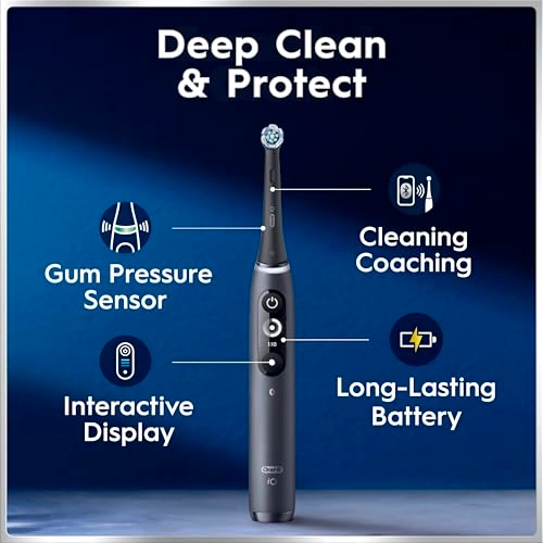 iO Deep Clean + Protect - Rechargeable Black + iO Series 7 + Replacement Brush Heads - 2 + Charging Travel Case
