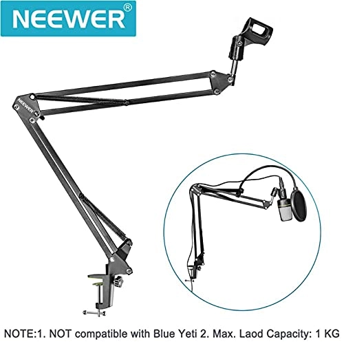 Mic Stand + Mic Clip Holder + Table Mounting Clamp + Pop Filter