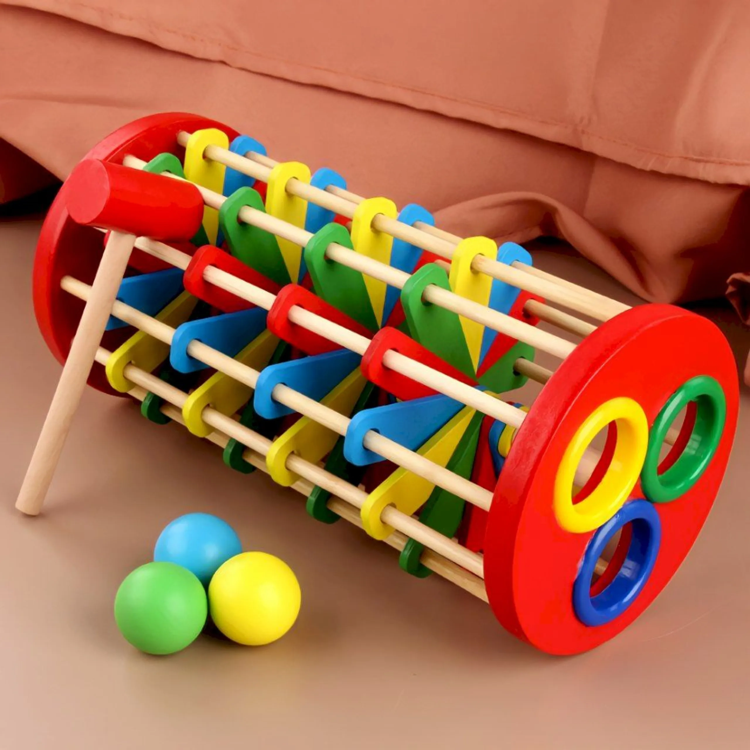 Knocking Ball Ladder Toy With Hammer - Suitable for 0 months & above