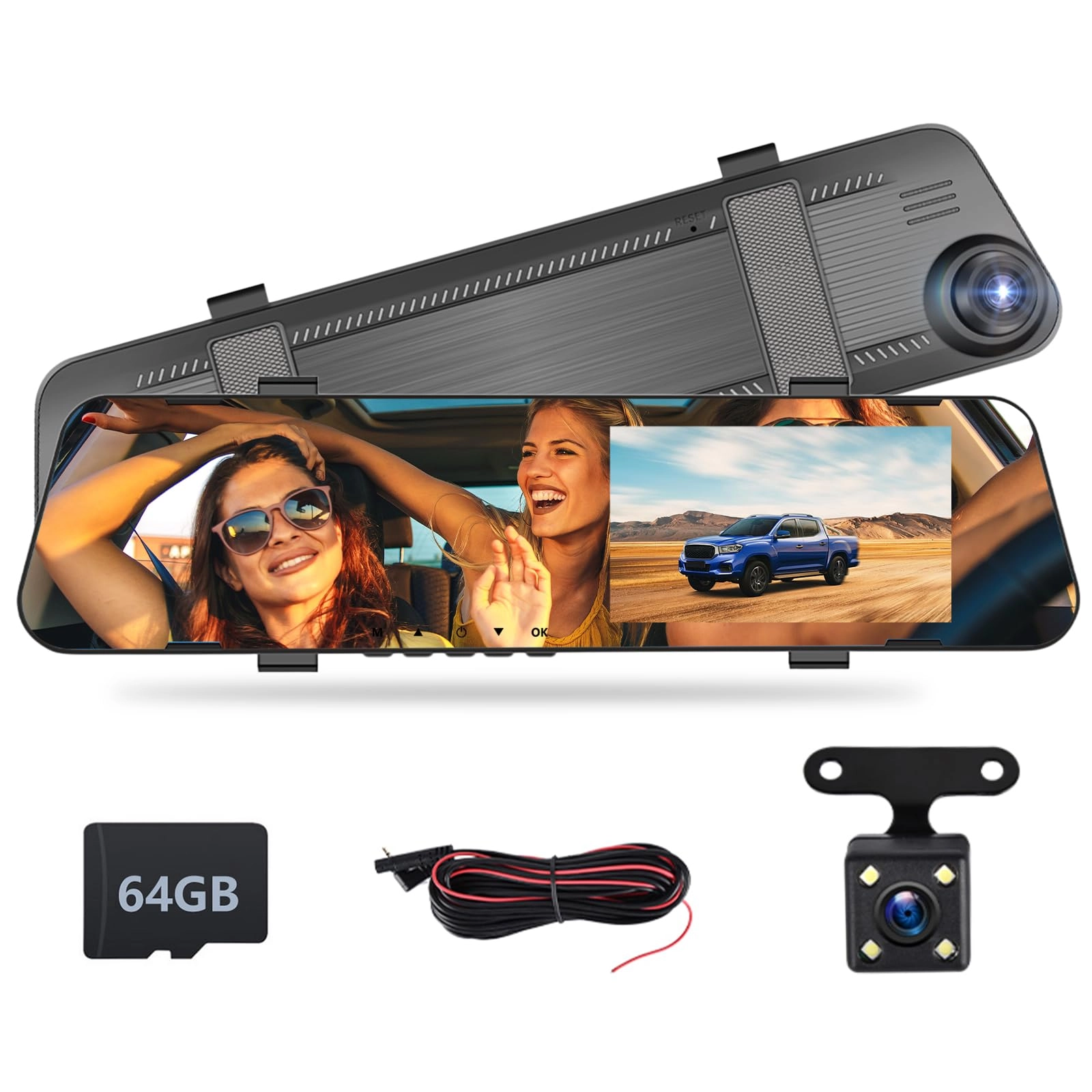 Motorsi Rear View Mirror Camera Dash Cam DVR Monitor - 1080P 30FPS
