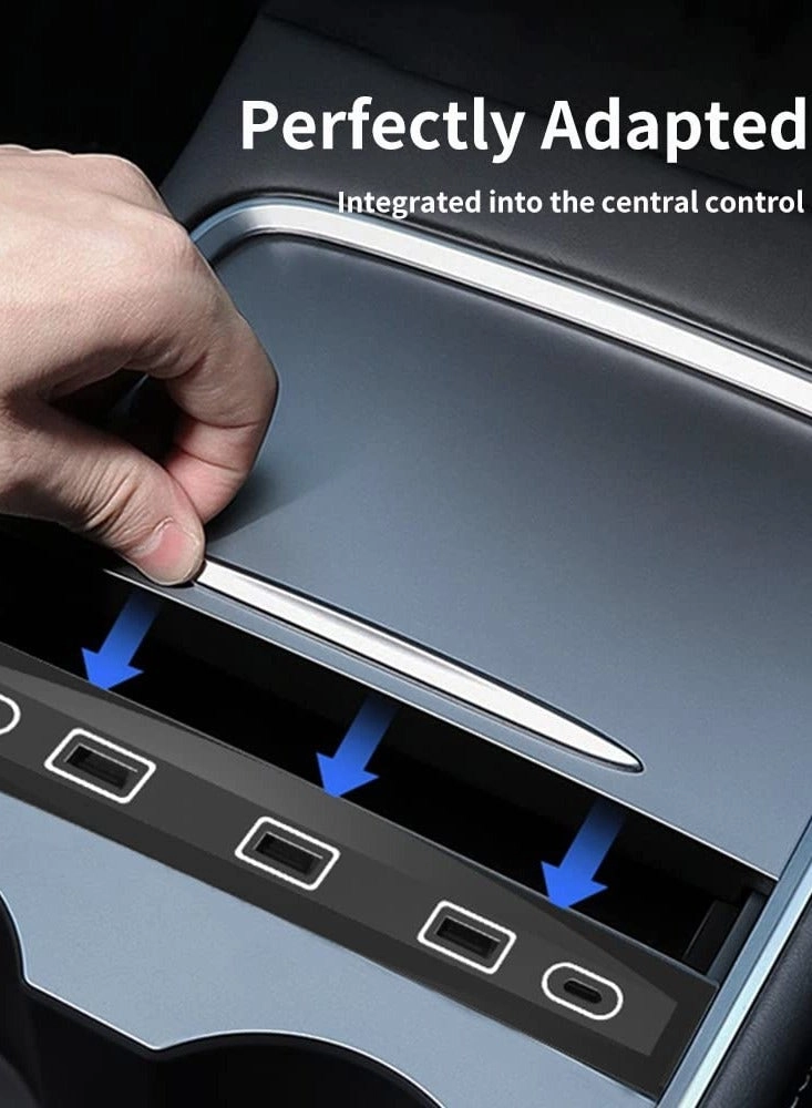 4-in-1 USB LED Hub Docking Station - Type-A Type-C 36W PD Model 3/Y