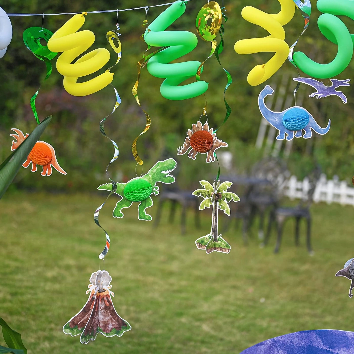 Watercolor Dinosaur Party Honeycomb Centerpieces - 8 PCS Birthday