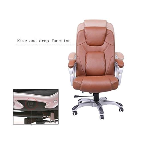 Desk Chair - PU Leather Brown High Back