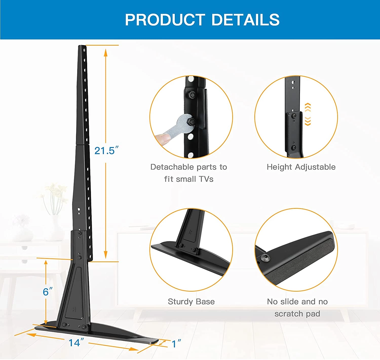 Table Top TV Stand - 22"-65" 110 pounds
