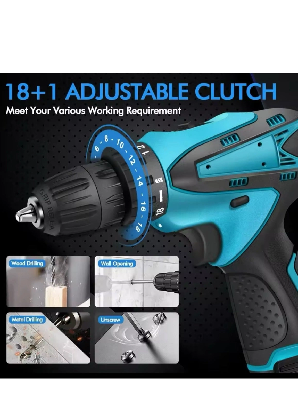 Cordless Drill Driver - Brushless Motor 2 Batteries Lithium Kit