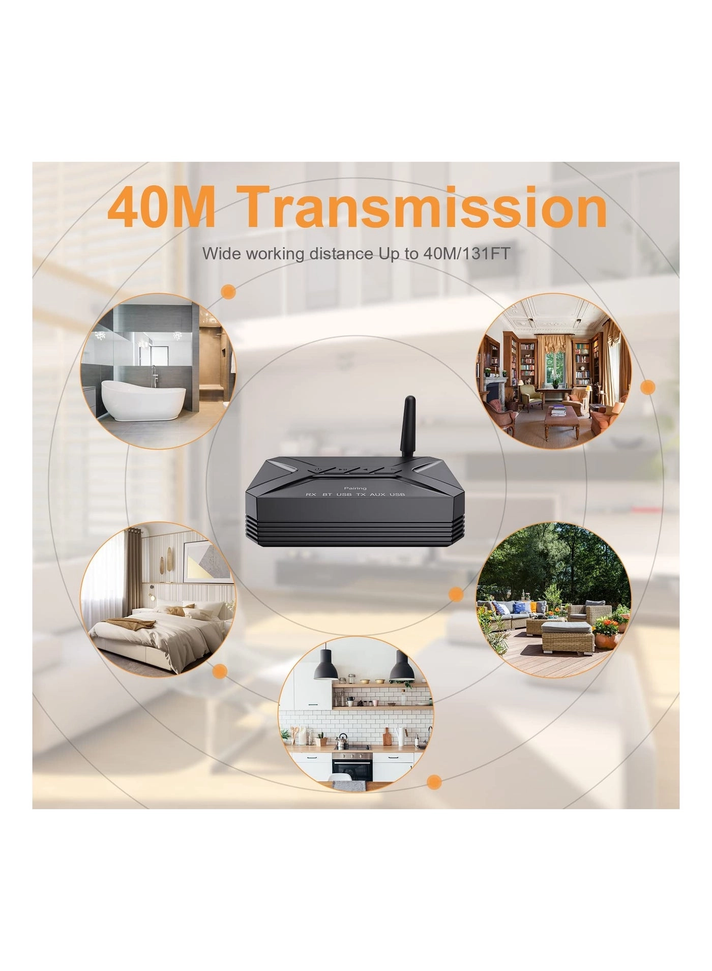 Bluetooth Adapter - 5.0 3.5mm Jack Aux built-in li-ion rechargeable 140mAh battery