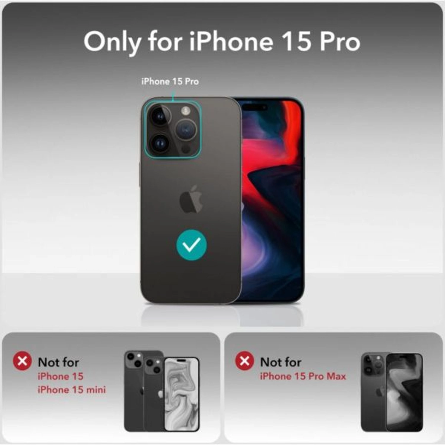 Clear Tempered Glass Screen Protector for iPhone 15 Pro