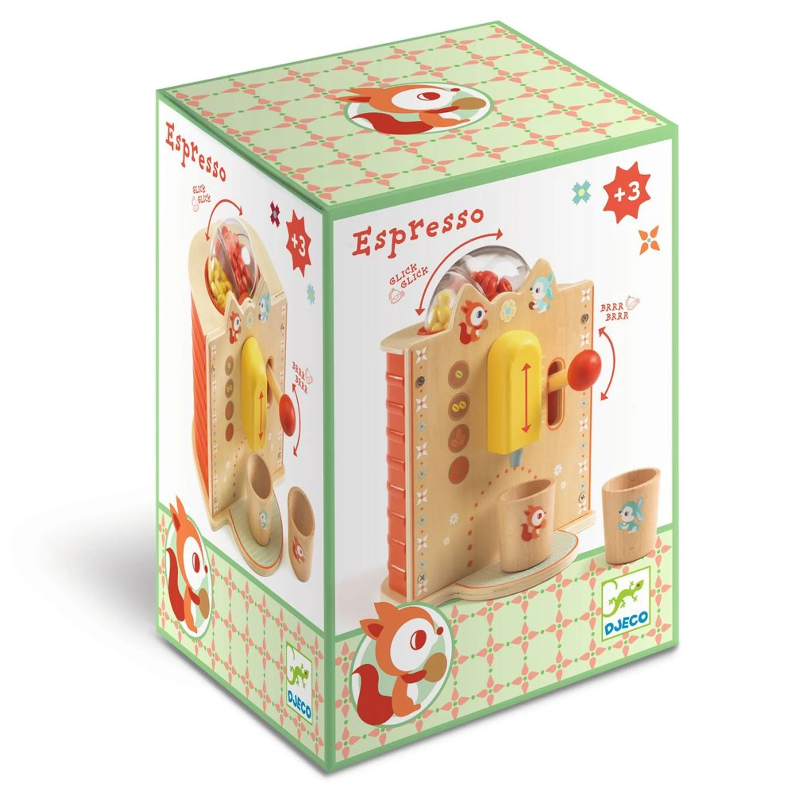DJECO Espresso Coffee Machine Pretend Playset - 3 Pcs (637187-DJ05521)