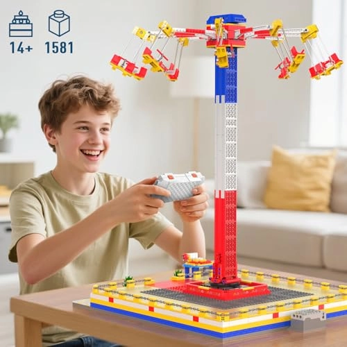Amusement Park Building Set (11016) - 1581-Piece Motorized Rotating Swing Ride