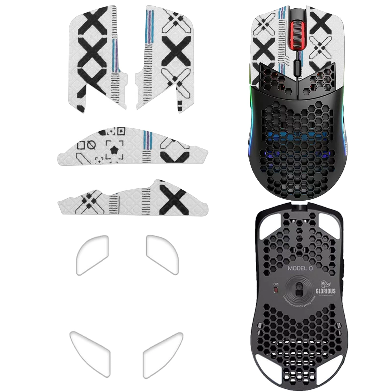 NOUKAJU Mouse Grip Tape - White Glorious Model O