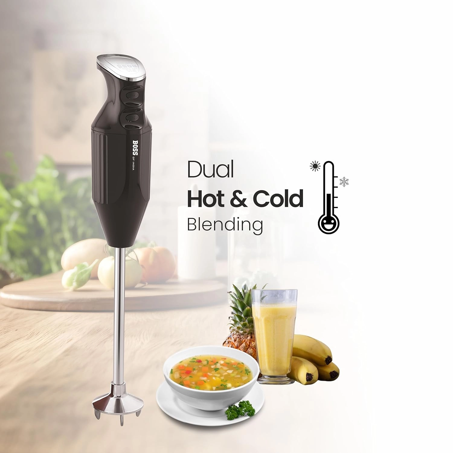 Platinum Portable Hand Blender - Variable Speed Control, Easy to Clean & Store