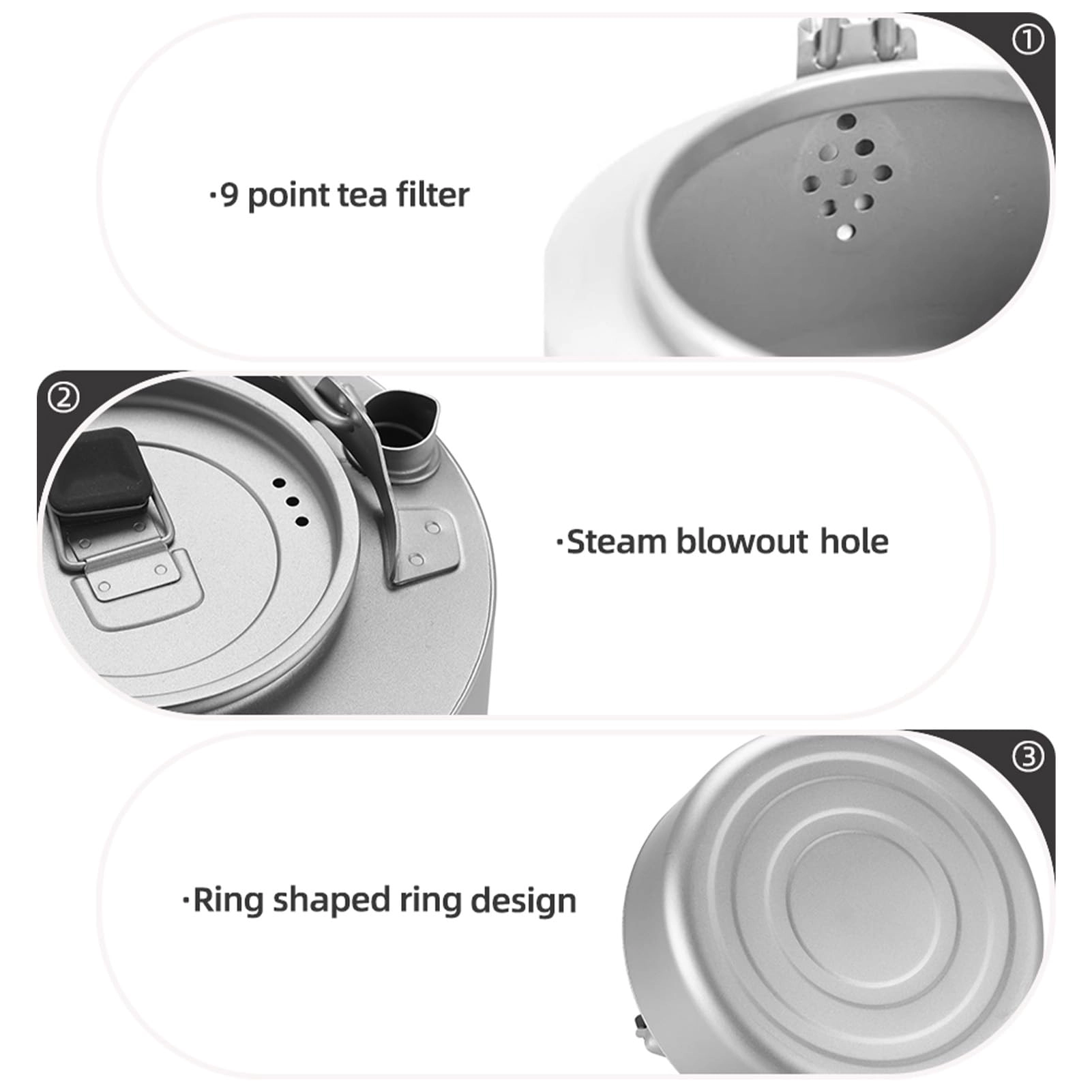 Titanium Kettle - 600ml 1L 1000ml 260ml
