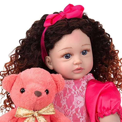 Reborn Baby Doll - 24 Inch Vinyl Cotton Body Pink Yarn Skirt Ages 3+