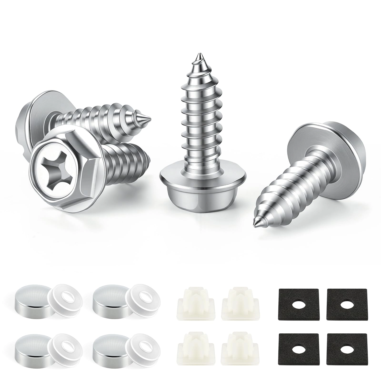 LivTee Anti Theft License Plate Screws - M6x20mm 6.35 Millimeters