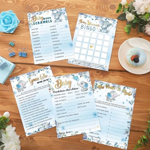Elephant Baby Shower Games - English 6 - 15 years 302 Pcs