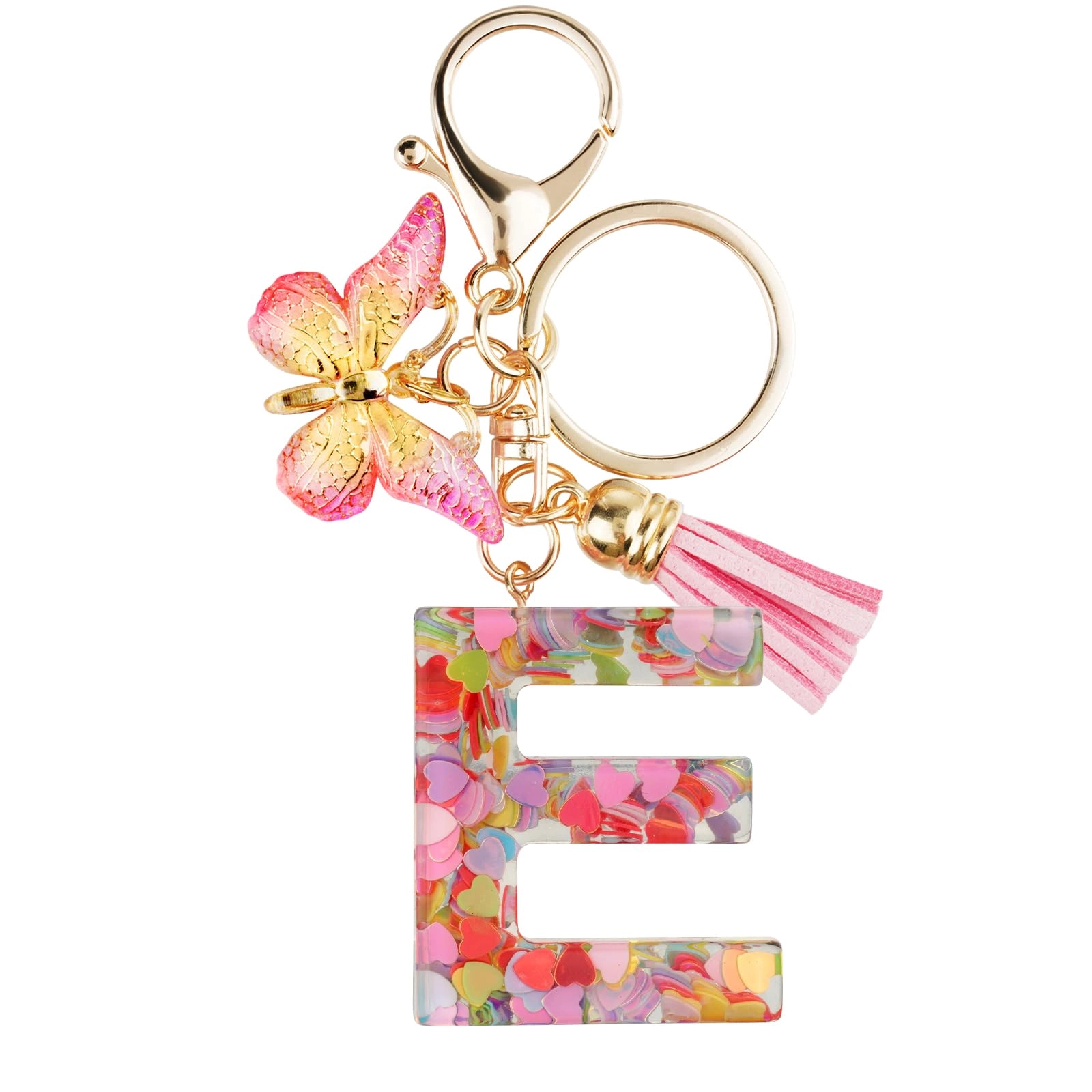Initial Letter Keychain - Butterfly