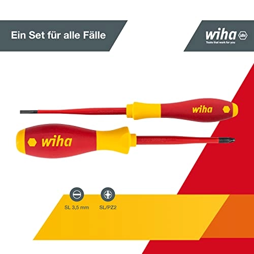 Slim Fix VDE Slotted and Pozidriv Screwdriver Set (2 Pcs)