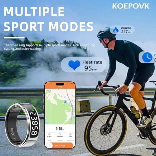 Smart Ring - LED Display Charging Case Activity Tracker