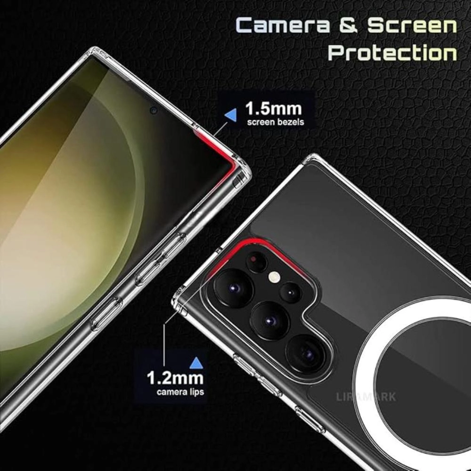 Magnetic Clear Case - Slim Anti-Slip Shockproof for Galaxy S23 Plus