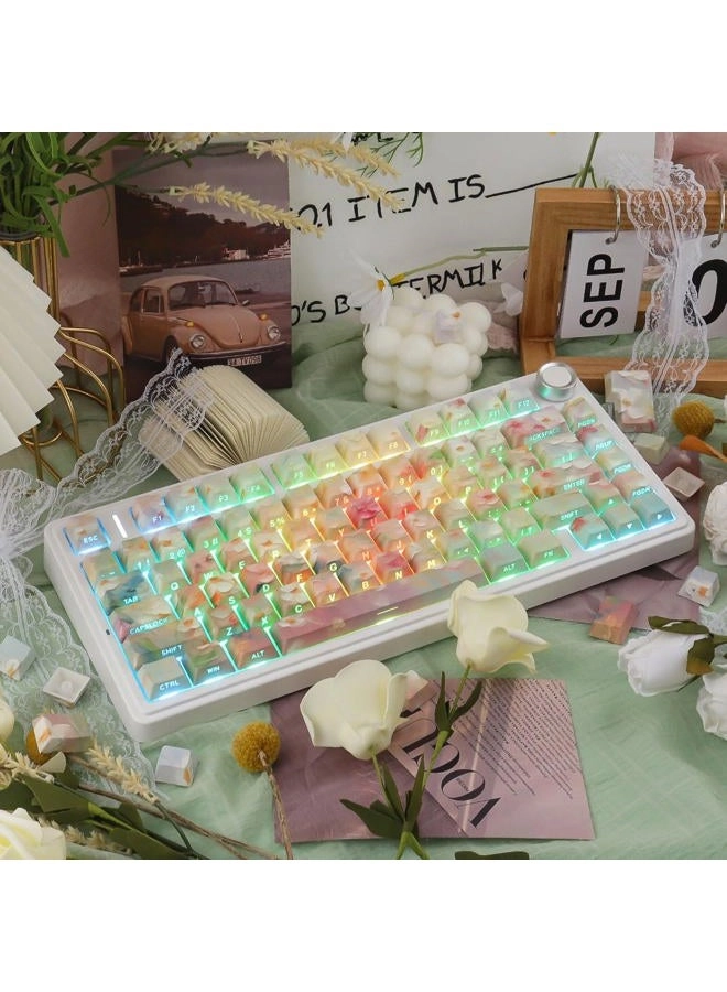 Garden Oil Painting PBT Keycap Set - 133-Key