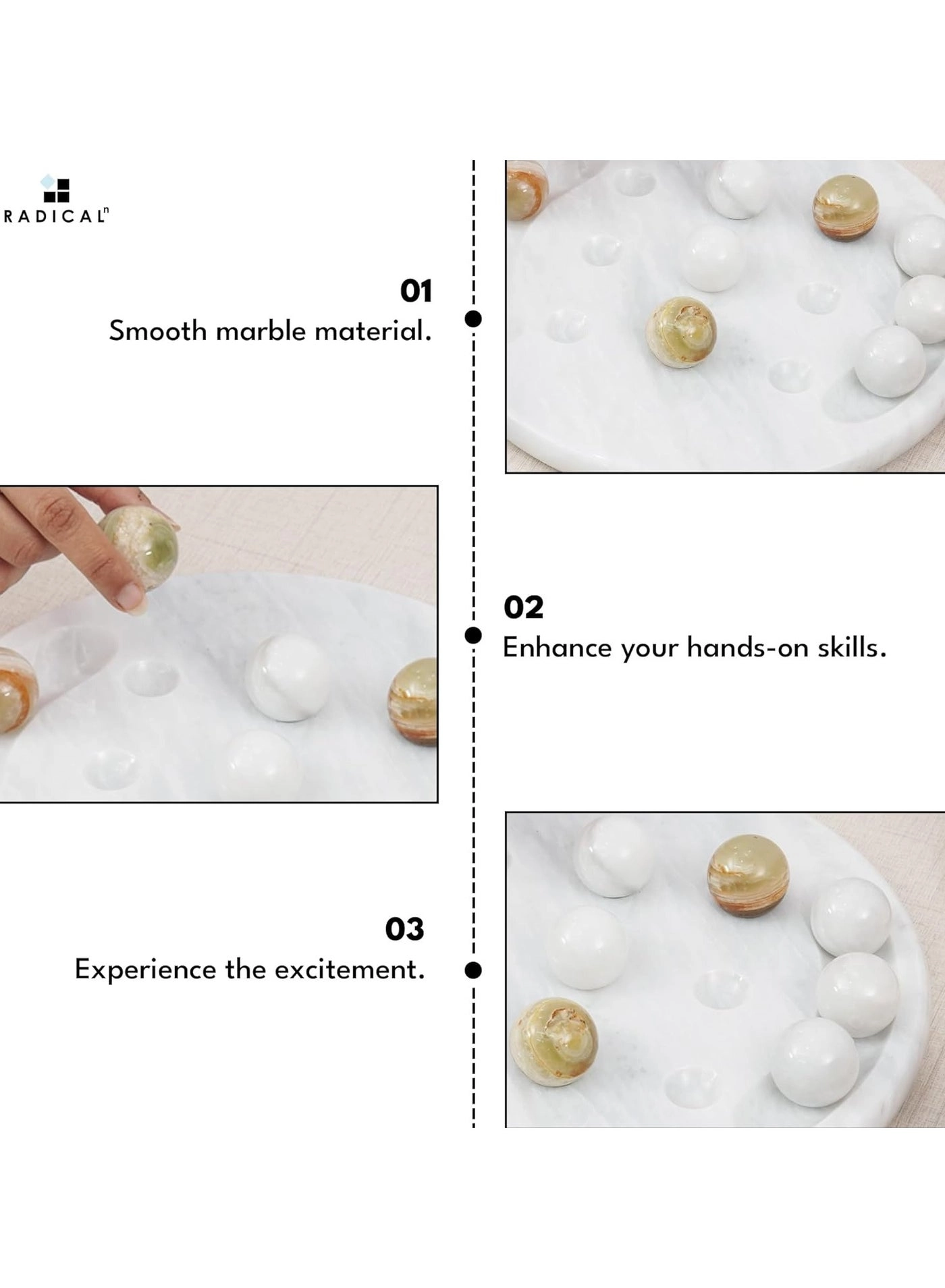 tic_tac_toe - Marble Handmade Red and Coral
